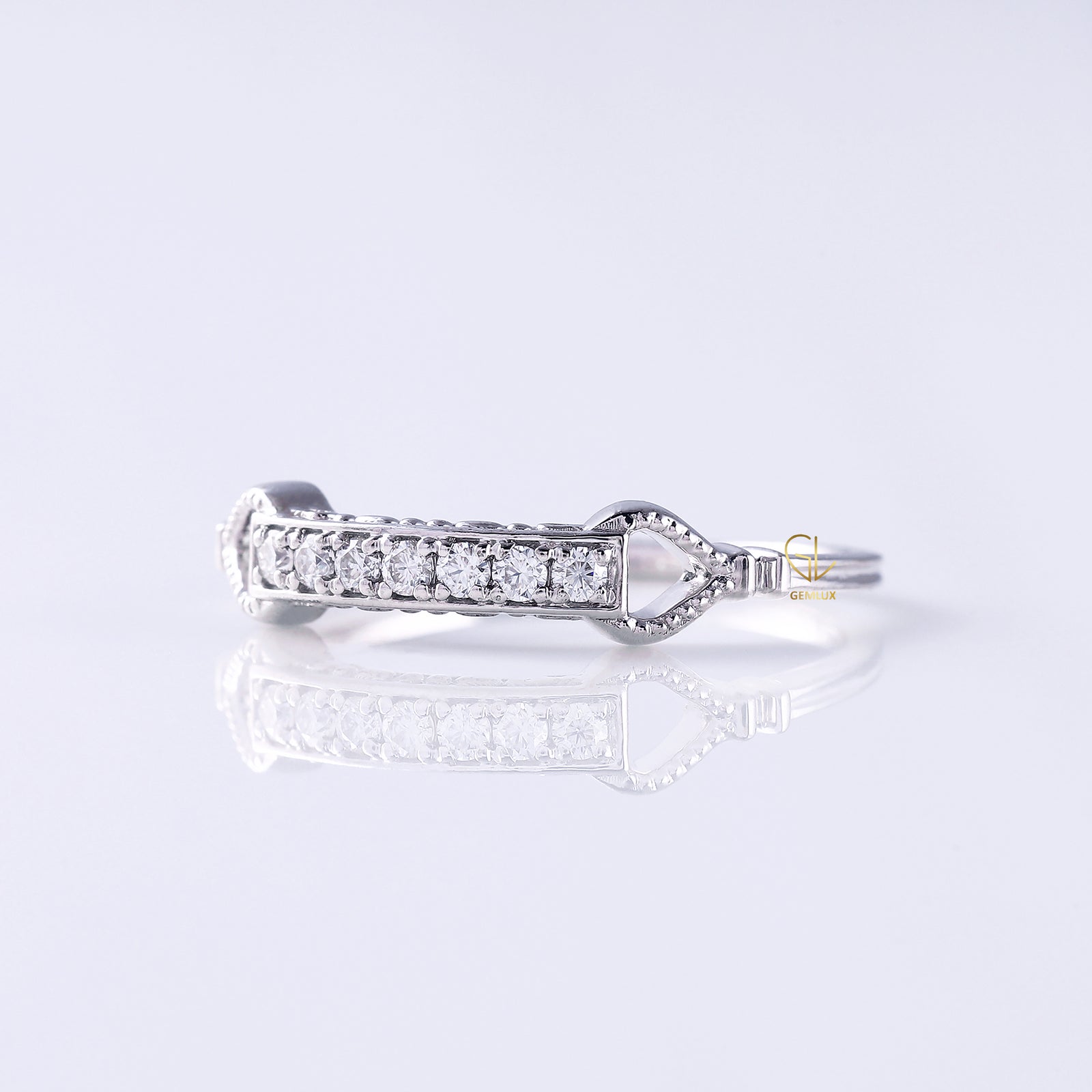 Lab Grown Diamond Art Deco Vintage Milgrain Wedding Band
