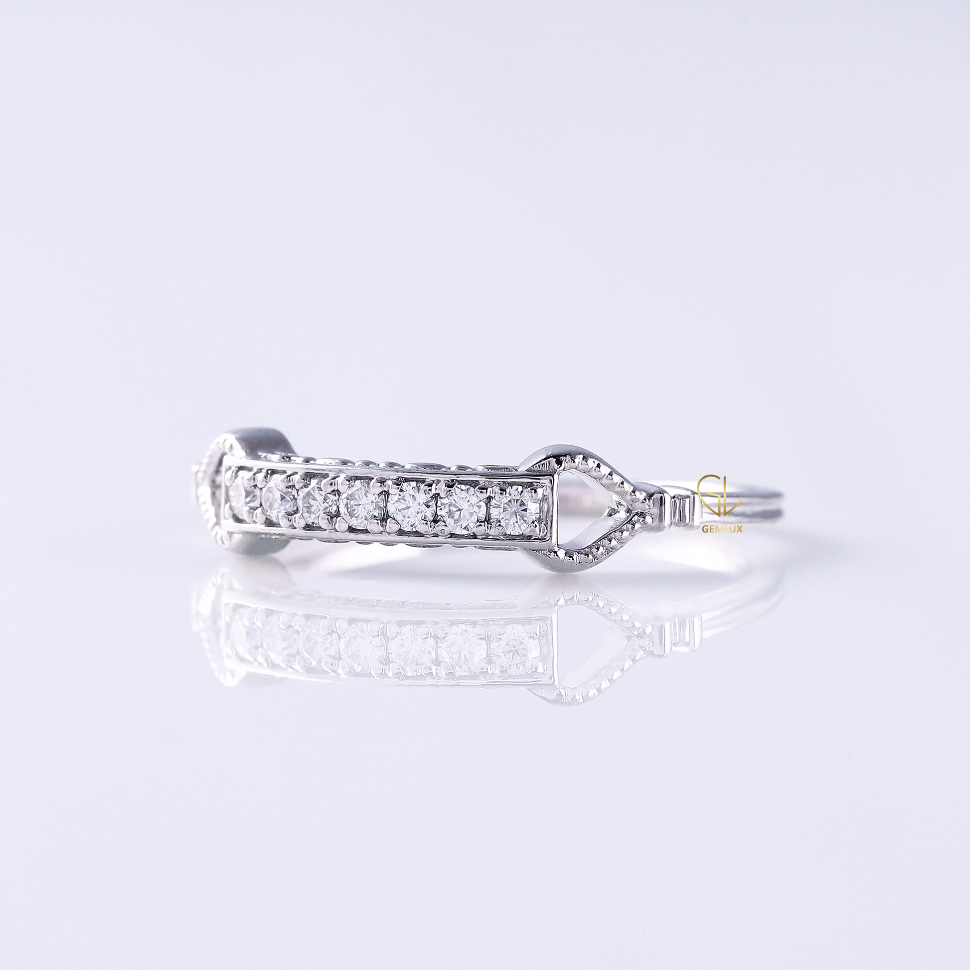 Lab Grown Diamond Art Deco Vintage Milgrain Wedding Band