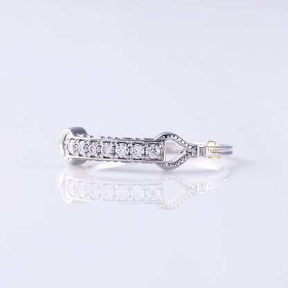 Lab Grown Diamond Art Deco Vintage Milgrain Wedding Band