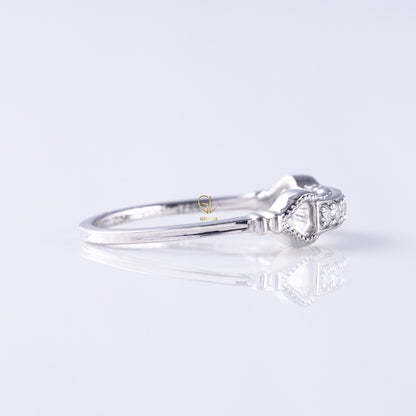 Lab Grown Diamond Art Deco Vintage Milgrain Wedding Band