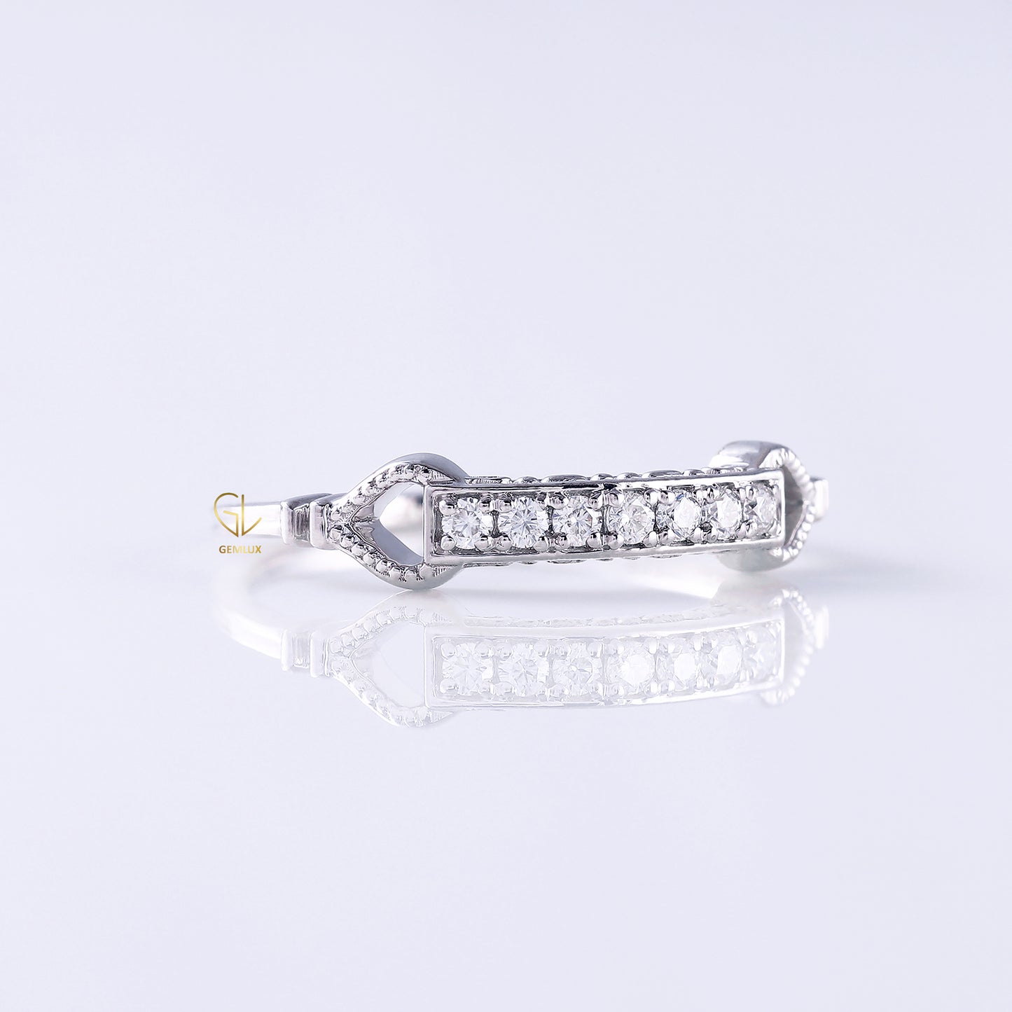 Lab Grown Diamond Art Deco Vintage Milgrain Wedding Band