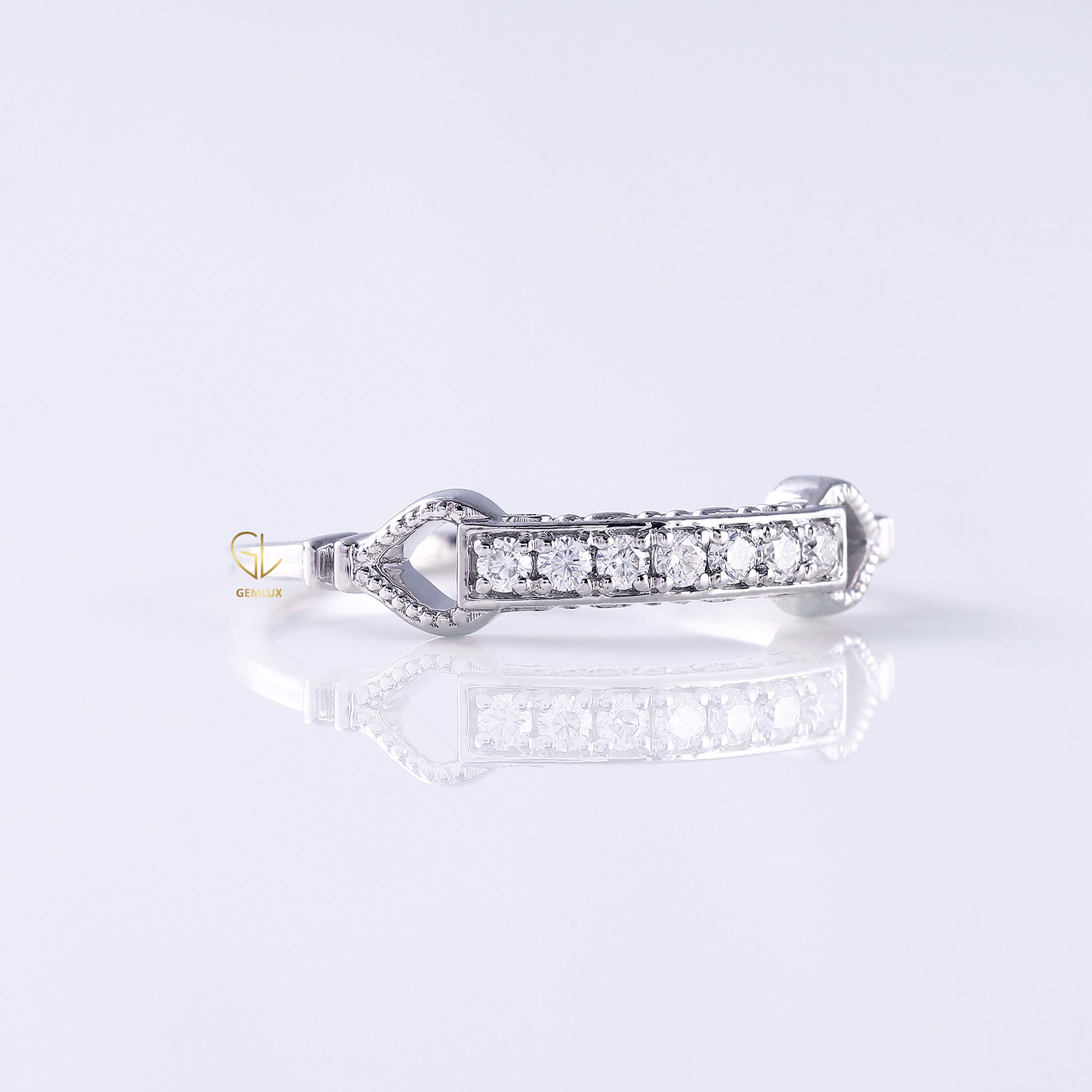 Lab Grown Diamond Art Deco Vintage Milgrain Wedding Band
