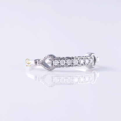 Lab Grown Diamond Art Deco Vintage Milgrain Wedding Band