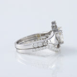 Lab Grown Heart Shape Claddagh Ring Set