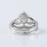 Lab Grown Heart Shape Claddagh Ring Set