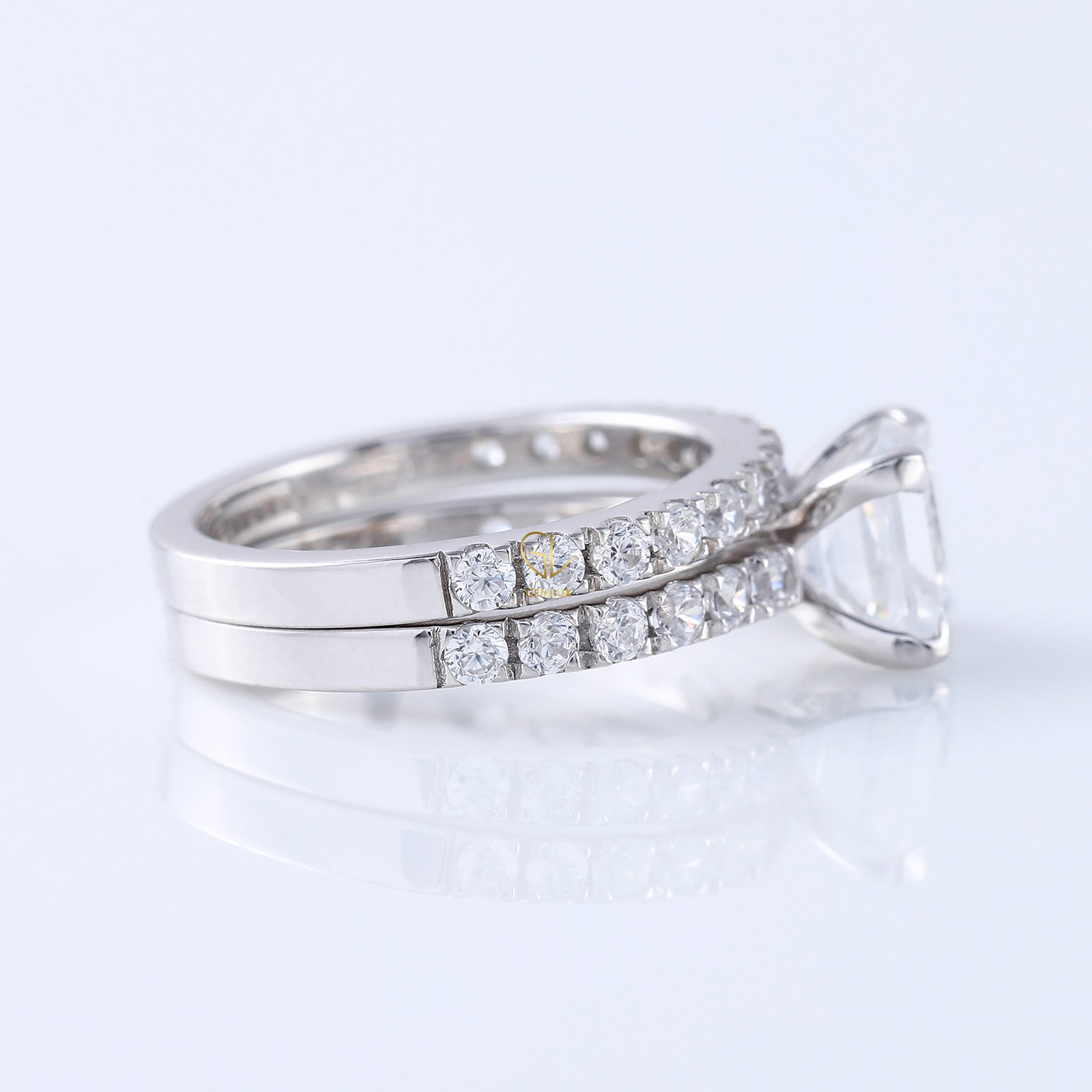 Lab Grown Princess Cut Diamond Ring Set