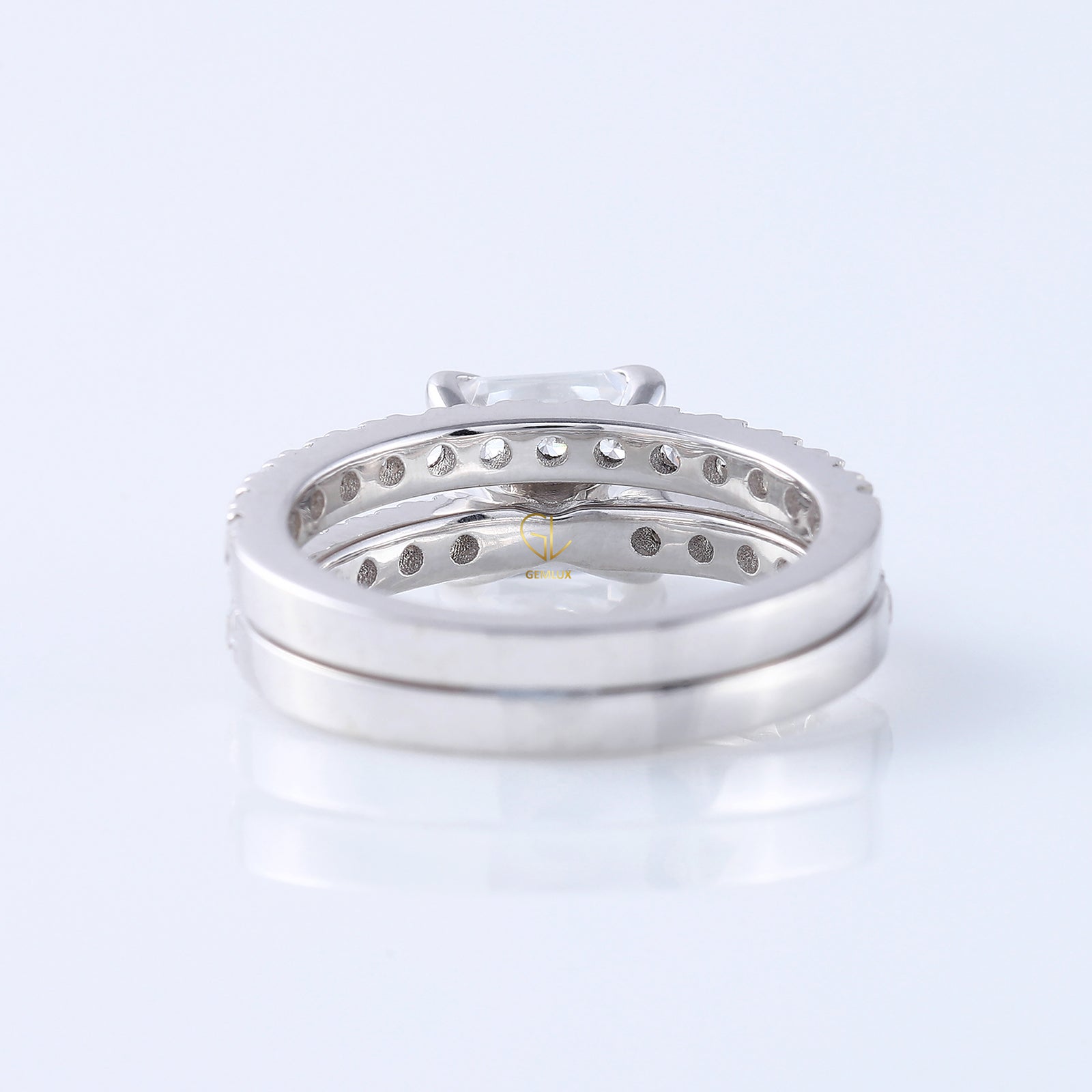 Lab Grown Princess Cut Diamond Ring Set
