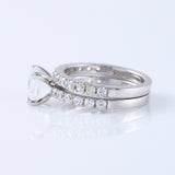 Lab Grown Princess Cut Diamond Ring Set