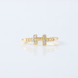 Lab Grown T Diamond Wire Ring - Yellow Gold