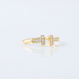 Lab Grown T Diamond Wire Ring - Yellow Gold