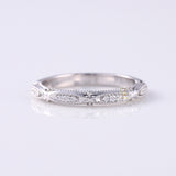 Lab Grown Vintage Art Deco Milgrain Wedding Band