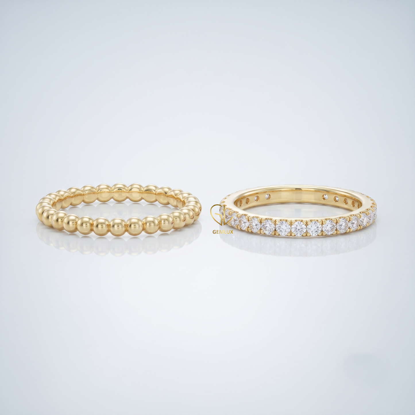 Matching Two-Piece Stackable Ring Set | By Gemlux Jewels