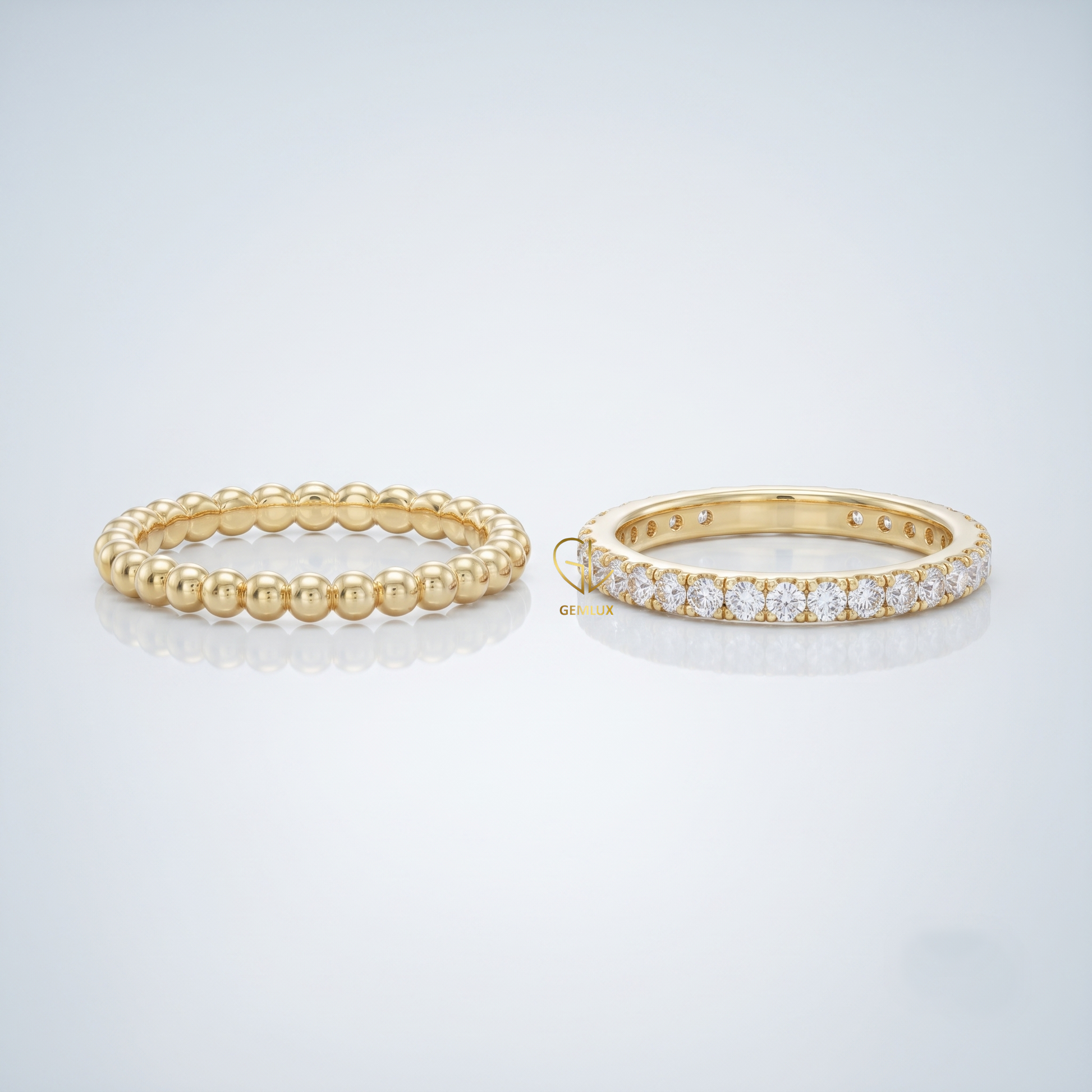 Matching Two-Piece Stackable Ring Set | By Gemlux Jewels