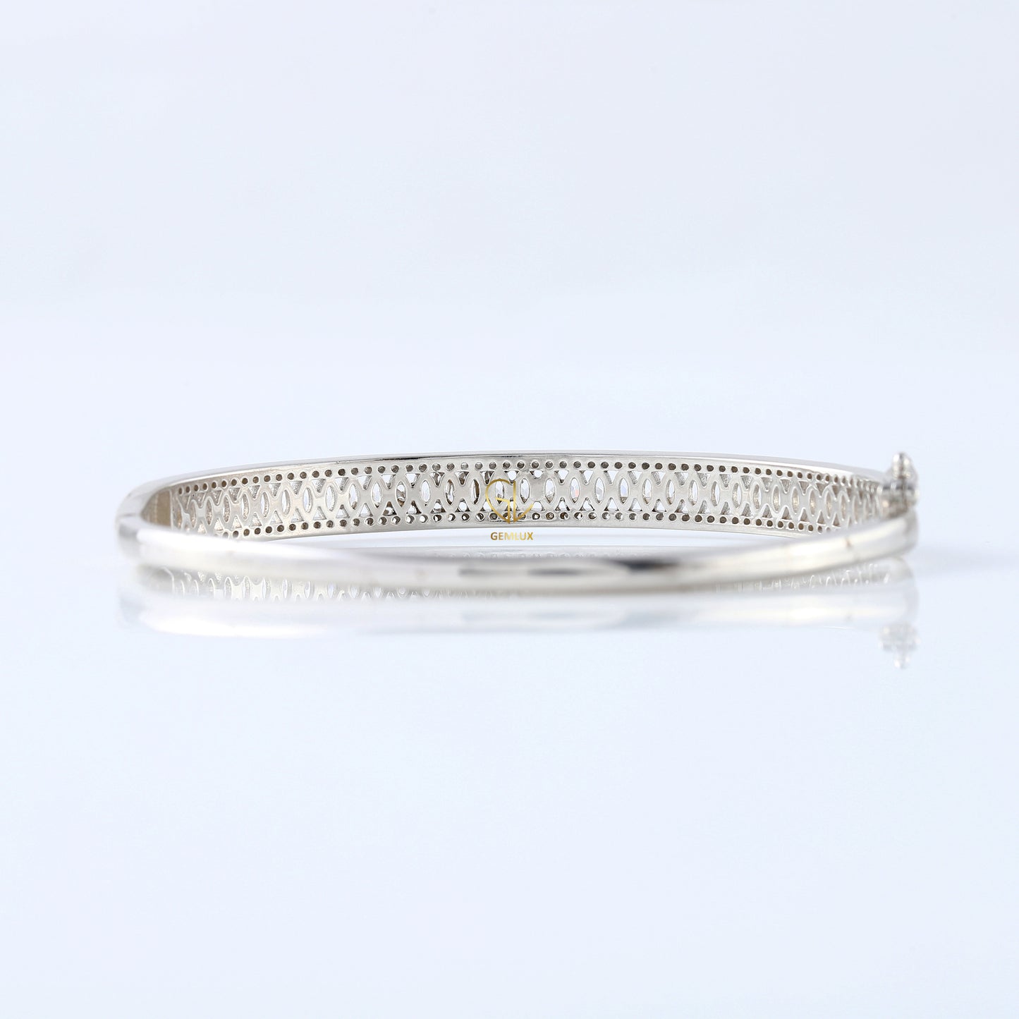 Luxury Marquise & Round Cut Lab Grown Bangle Bracelet For Women