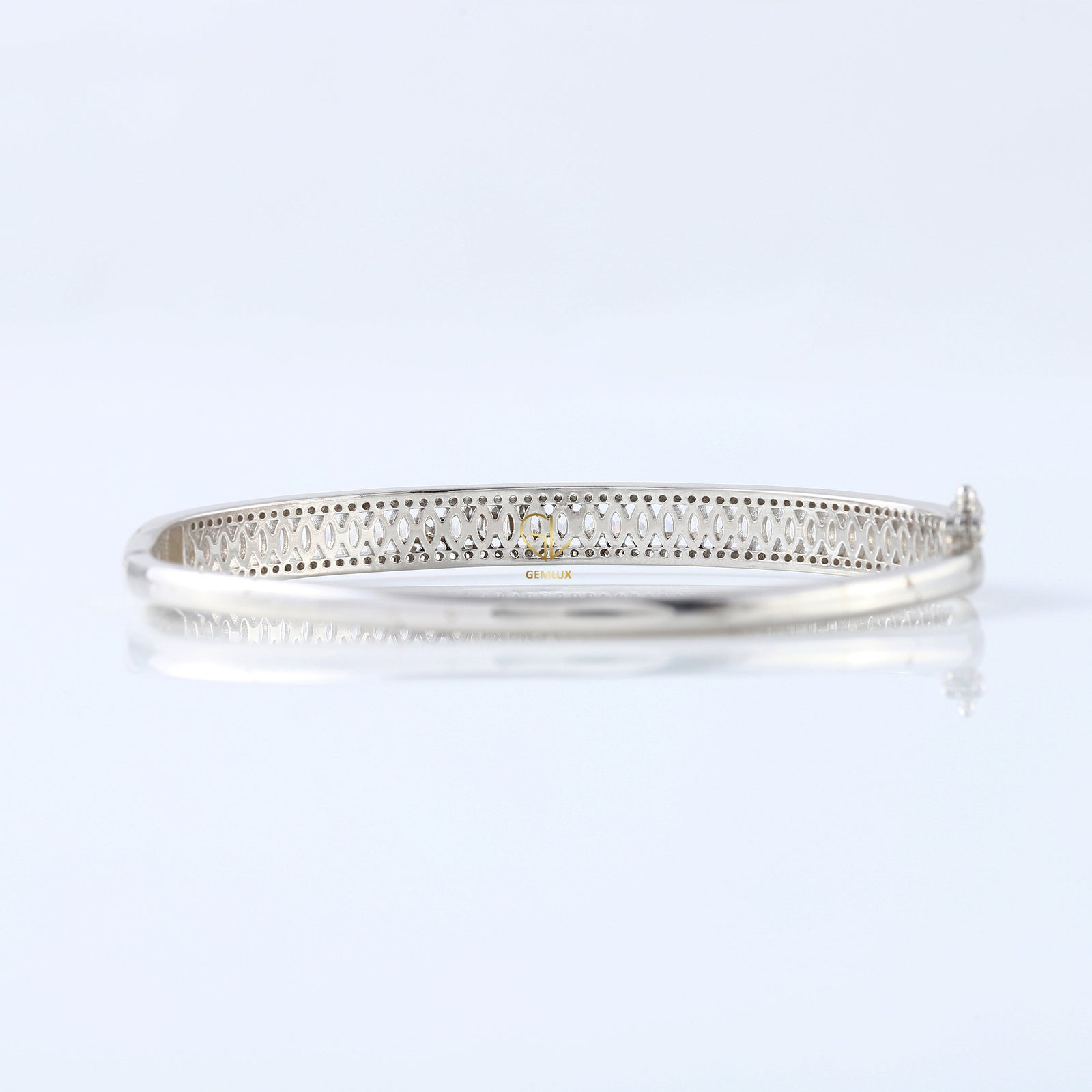 Luxury Marquise & Round Cut Lab Grown Bangle Bracelet For Women