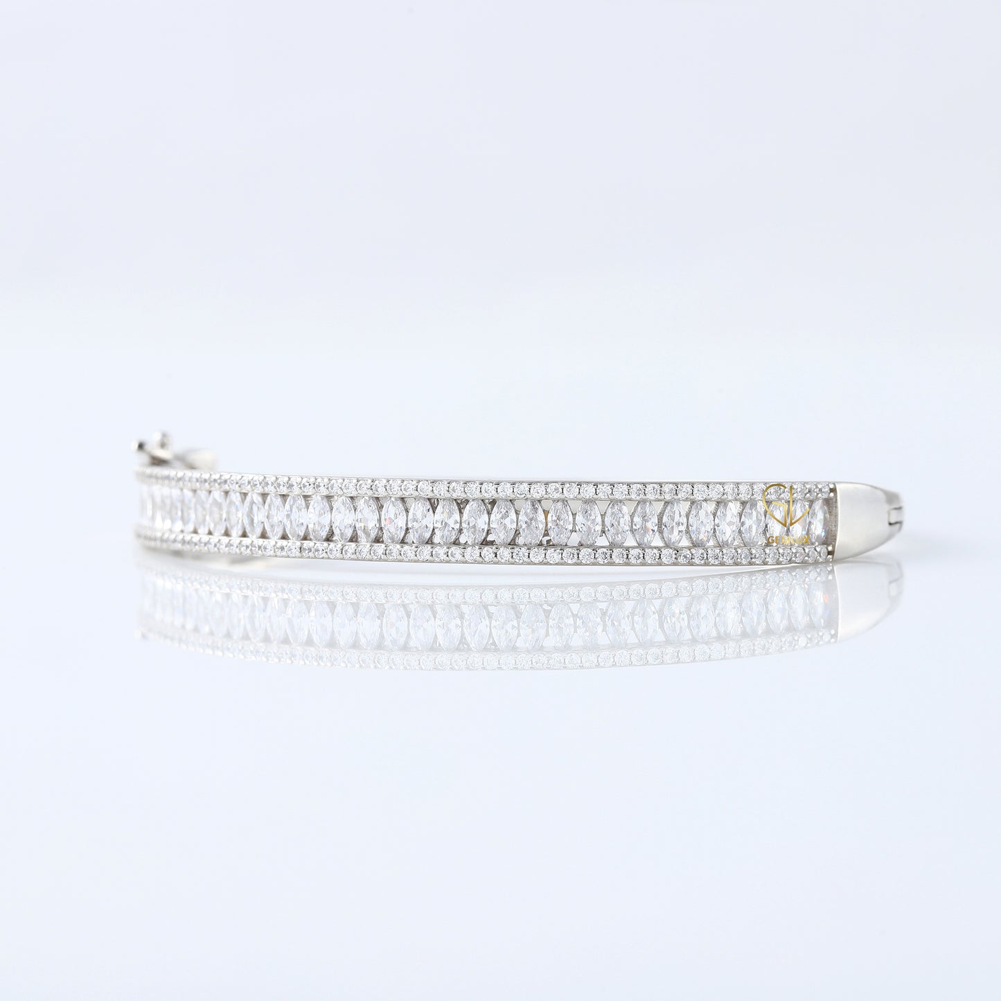 Luxury Marquise & Round Cut Lab Grown Bangle Bracelet For Women