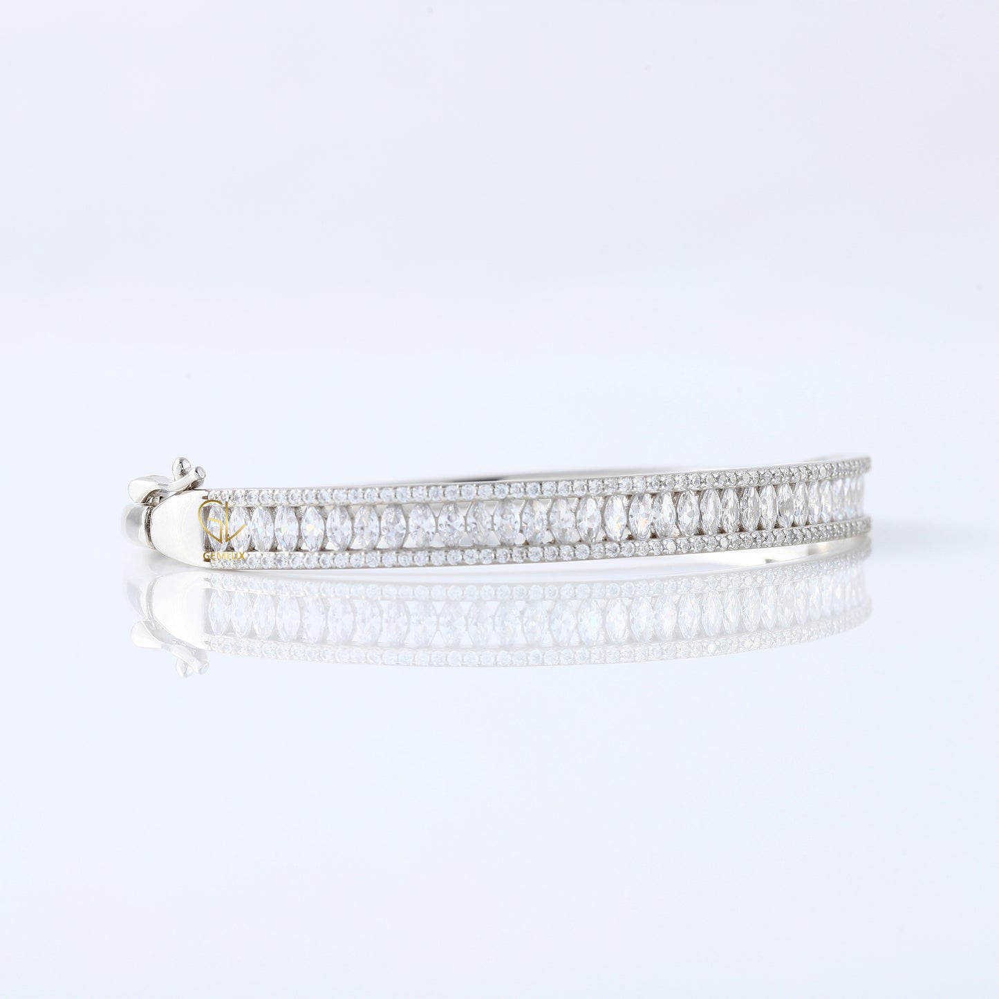 Luxury Marquise & Round Cut Lab Grown Bangle Bracelet For Women