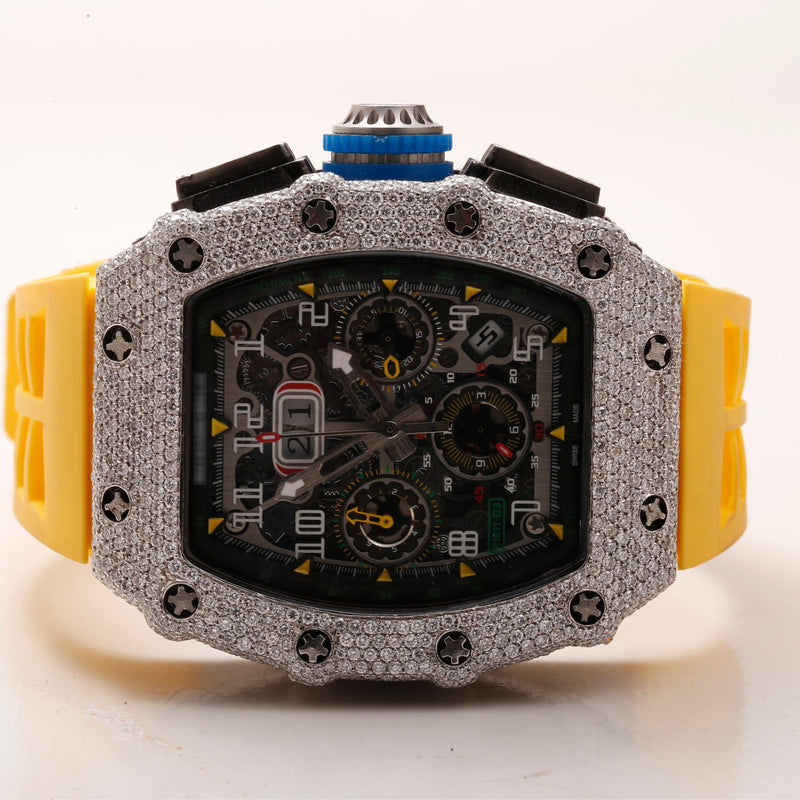 Luxury Wear Moissanite Diamond Chronograph Hip Hop Watch