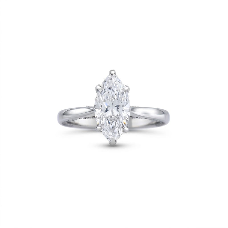 Marquise Engagement Ring Lab Grown Diamond Solitaire Ring