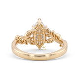 Marquise Cut Lab Grown Diamond Leaf Vine Engagement Nature Inspired Ring