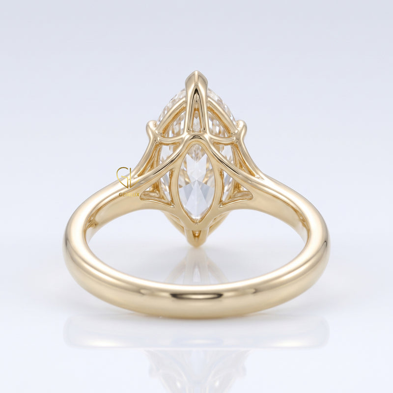 Marquise Cut Lab Grown Diamond Split Shank Solitaire Engagement Ring