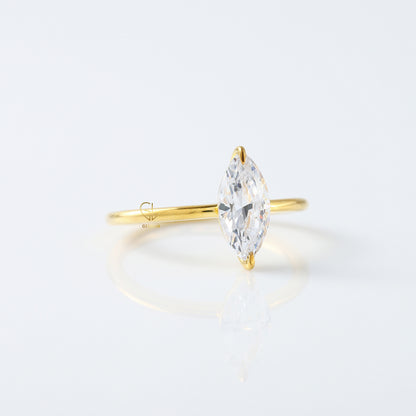 Marquise Cut Moissanite Diamond Solitaire Engagement Ring
