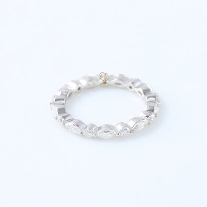 Marquise/Round Cut Moissanite Diamond Minimalist Eternity Wedding Band