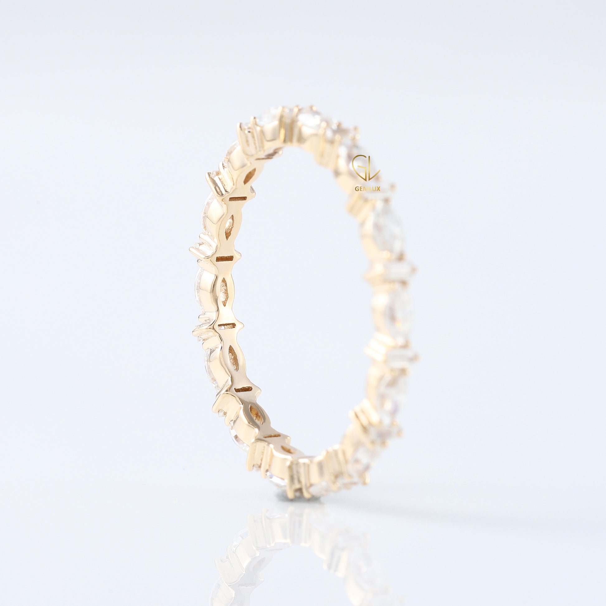 Marquise & Baguette Cut Lab Grown Alternative Eternity Band