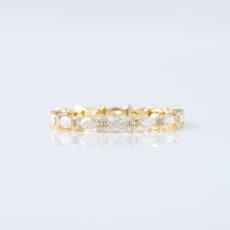 Marquise & Baguette Cut Lab Grown Alternative Eternity Band