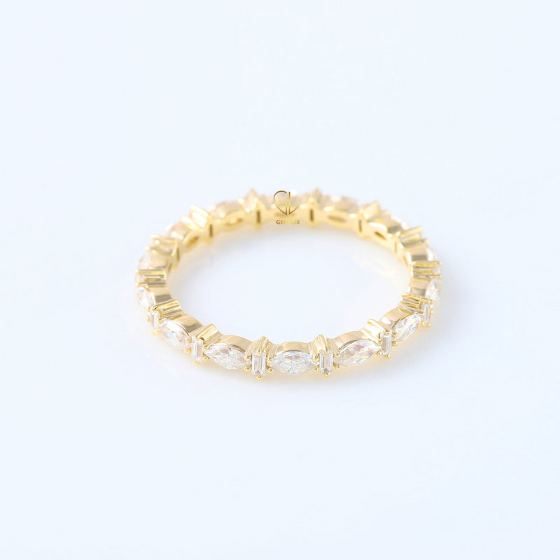 Marquise & Baguette Cut Lab Grown Alternative Eternity Band
