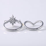 Marquise Cut Lab Grown Engagement Ring Set With Curved Solitaire Band