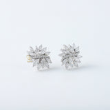 Marquise Cut Moissanite Diamond Floral Earrings