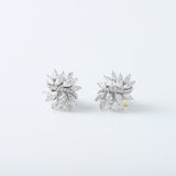 Marquise Cut Moissanite Diamond Floral Earrings