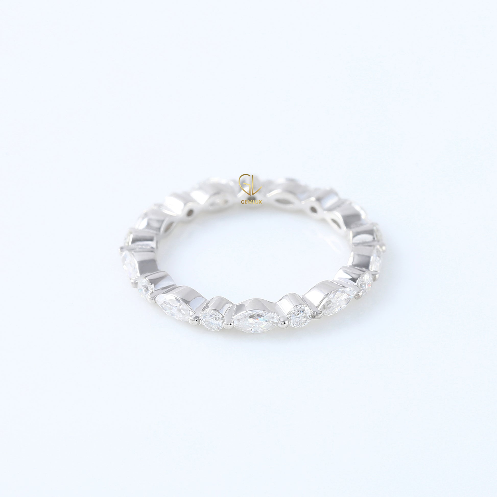 Marquise & Round Cut Lab Grown Diamond Eternity Wedding Band