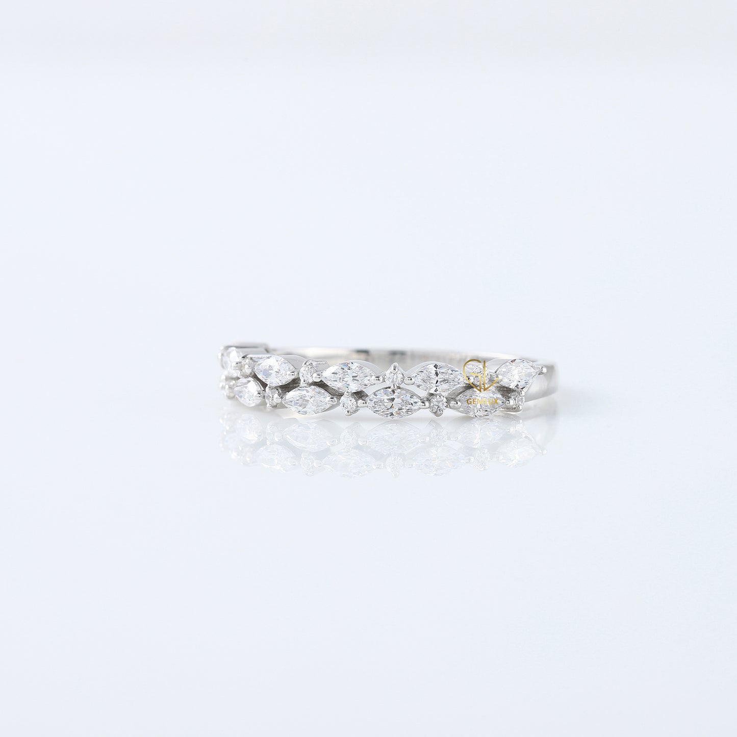 Marquise & Round Cut Lab Grown Half Eternity Band