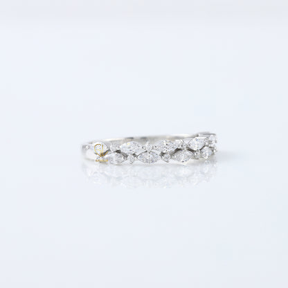 Marquise & Round Cut Lab Grown Half Eternity Band