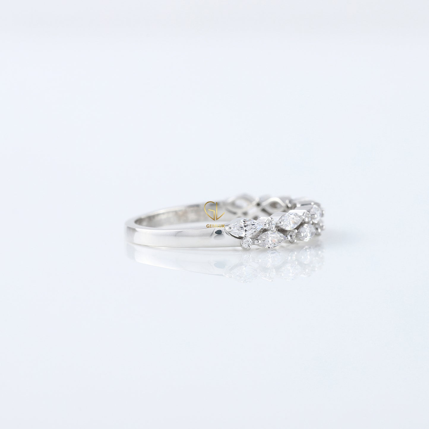 Marquise & Round Cut Lab Grown Half Eternity Band