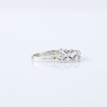 Marquise & Round Cut Lab Grown Half Eternity Band