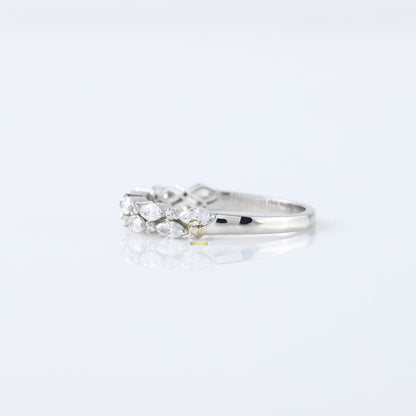 Marquise & Round Cut Lab Grown Half Eternity Band