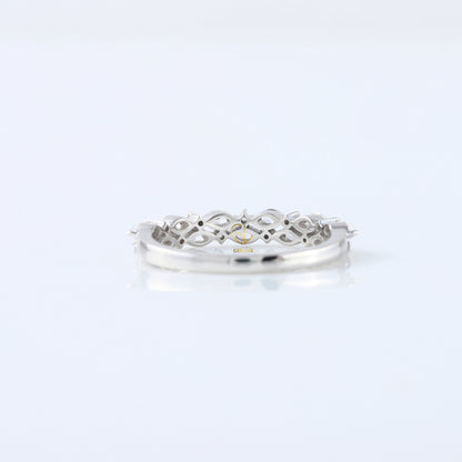 Marquise & Round Cut Moissanite Diamond Two Row Half Eternity Band