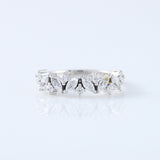 Marquise & Round Half Eternity Stacking Wedding Band