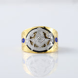 Masonic Blue Lodge Two Tone Vintage Style Diamond Ring