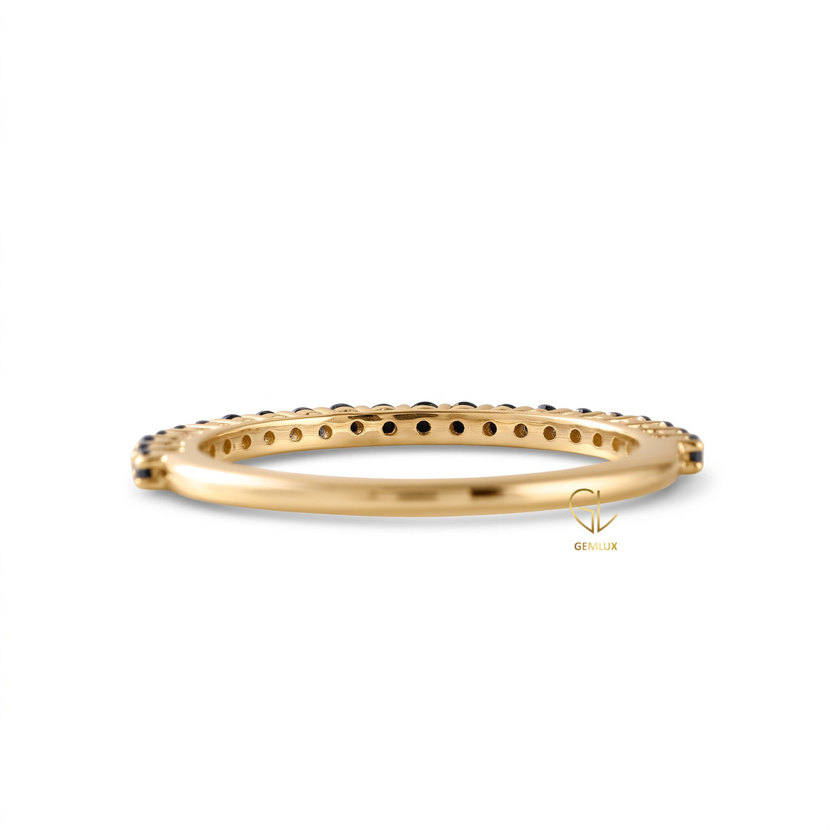 Minimalist Black Round Moissanite Wedding Band