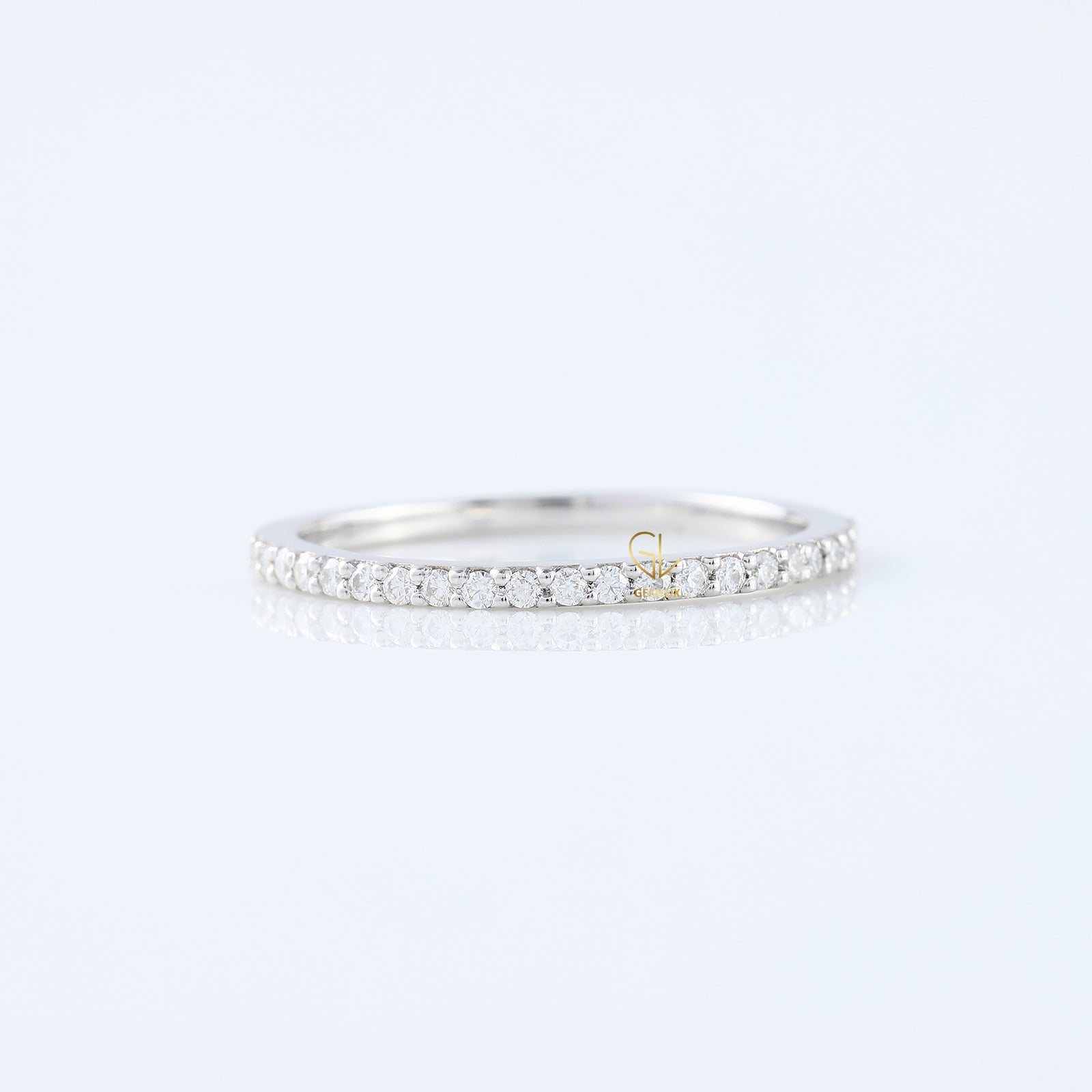 Minimalist Round Cut Lab Grown Eternity Wedding Band