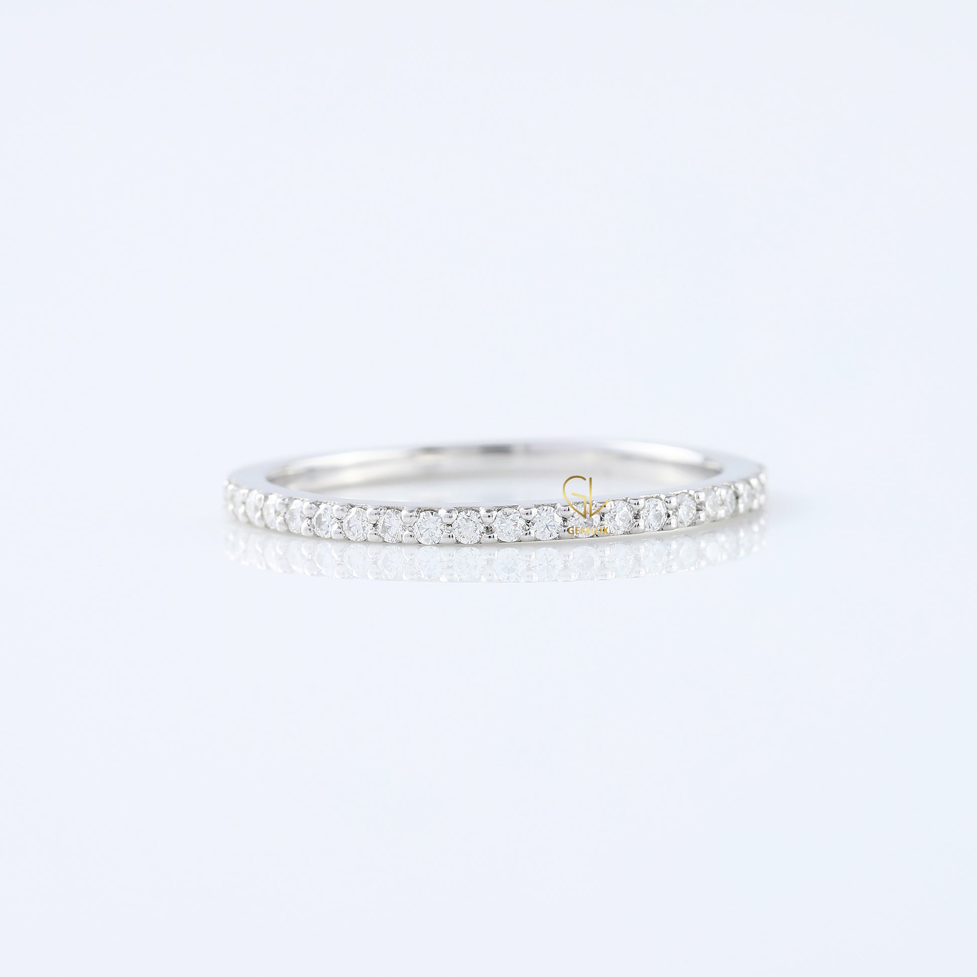 Minimalist Round Cut Lab Grown Eternity Wedding Band