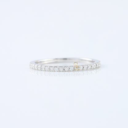 Minimalist Round Cut Lab Grown Eternity Wedding Band
