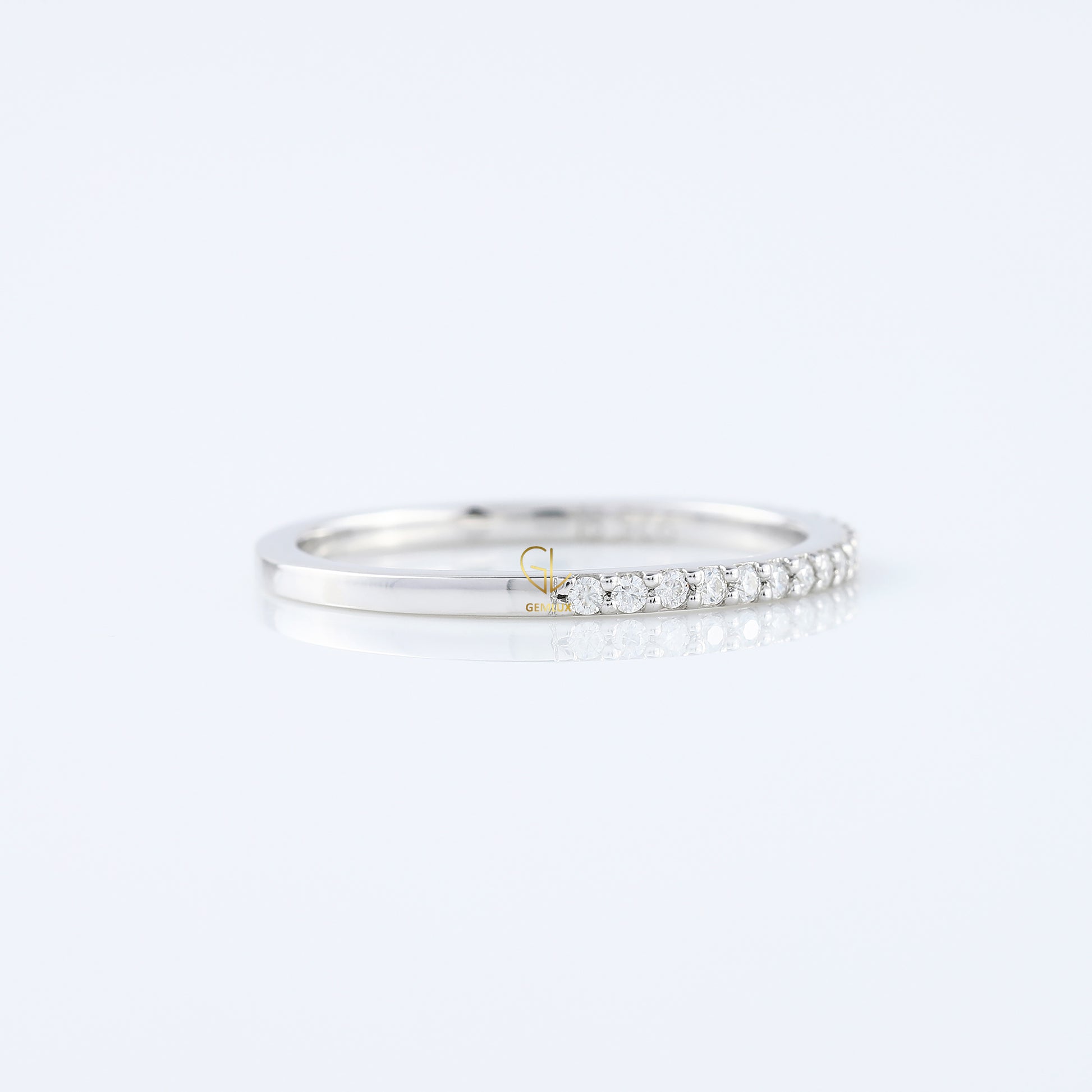 Minimalist Round Cut Lab Grown Eternity Wedding Band