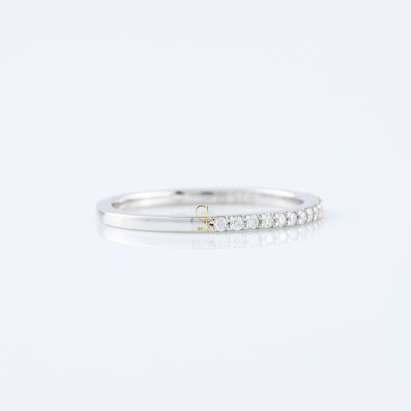 Minimalist Round Cut Lab Grown Eternity Wedding Band