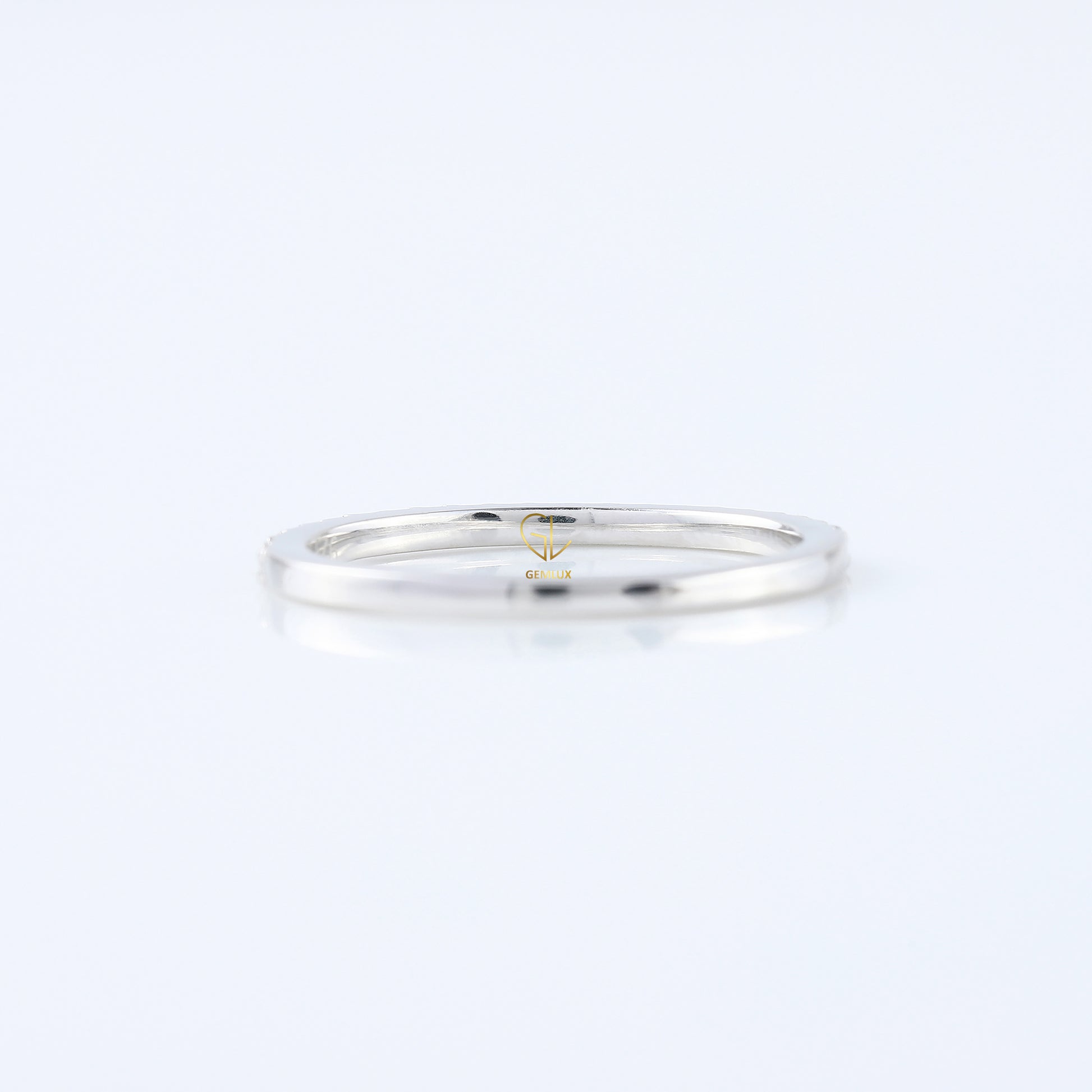 Minimalist Round Cut Lab Grown Eternity Wedding Band