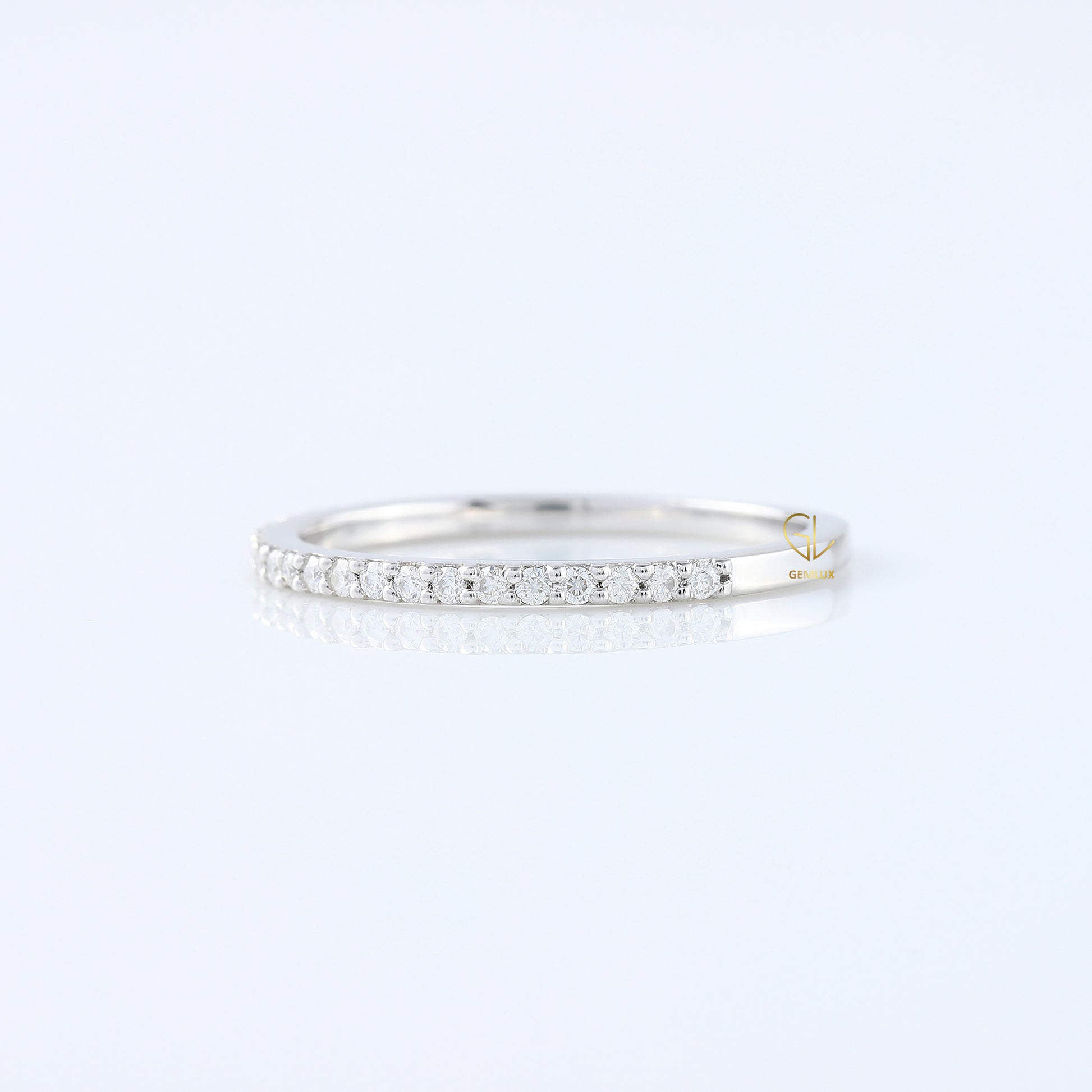 Minimalist Round Cut Lab Grown Eternity Wedding Band
